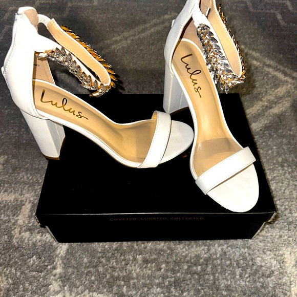 Lulus wedding heels Mylan rhinestone sz 8 - Picture 2 of 4